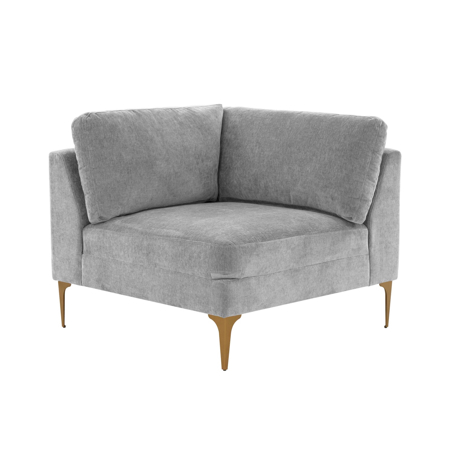 Serena Performance Velvet Modular Corner Seat - Grey