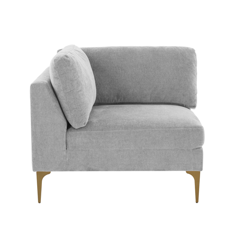 Serena Performance Velvet Modular Corner Seat - Grey
