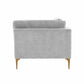 Serena Performance Velvet Modular Corner Seat - Grey