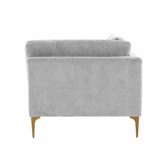 Serena Performance Velvet Modular Corner Seat - Grey