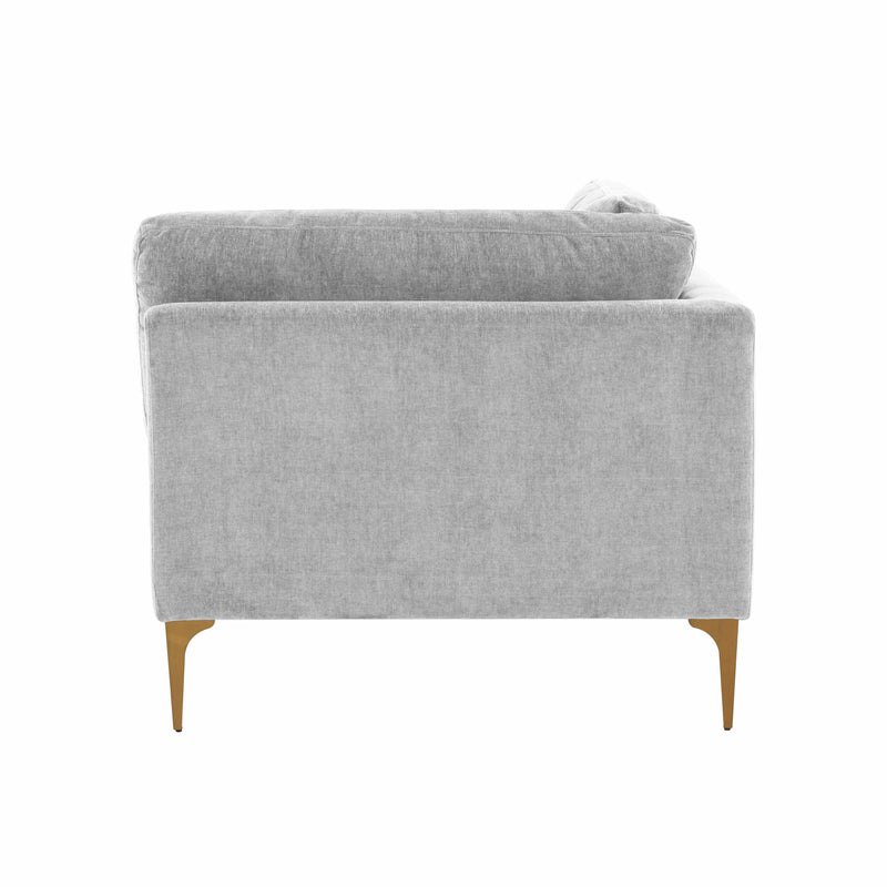 Serena Performance Velvet Modular Corner Seat - Grey