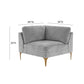 Serena Performance Velvet Modular Corner Seat - Grey