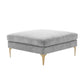Serena Performance Velvet Ottoman - Grey