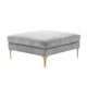 Serena Performance Velvet Ottoman - Grey