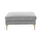 Serena Performance Velvet Ottoman - Grey