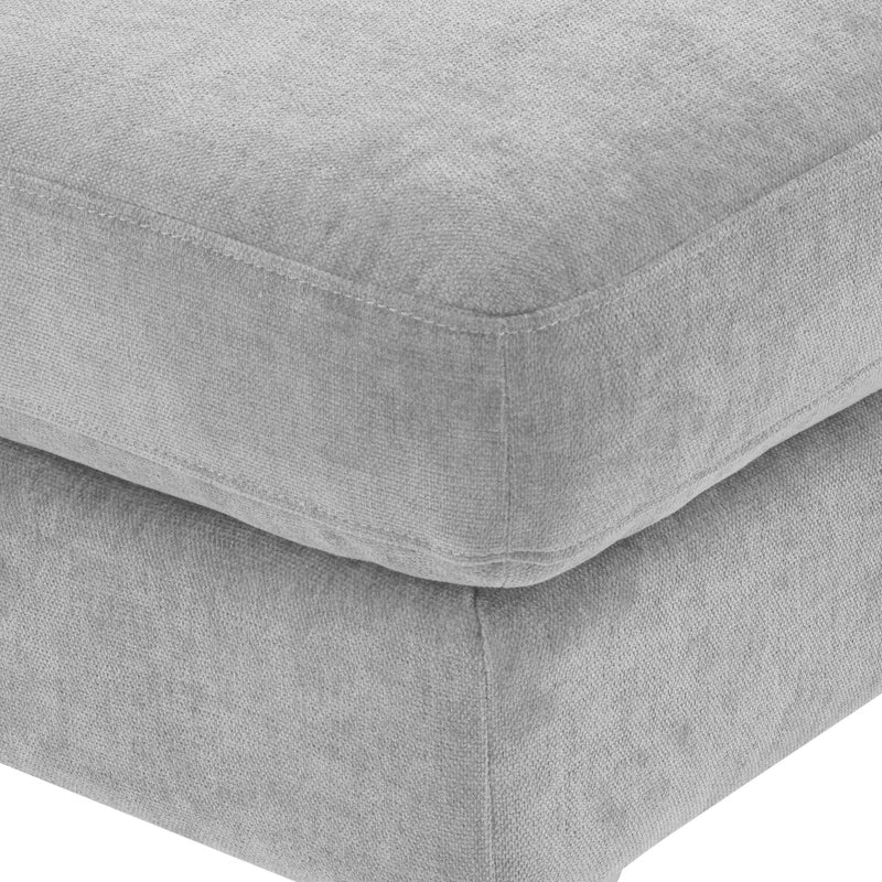 Serena Performance Velvet Ottoman - Grey