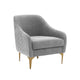 Serena Performance Velvet Accent Chair - Grey