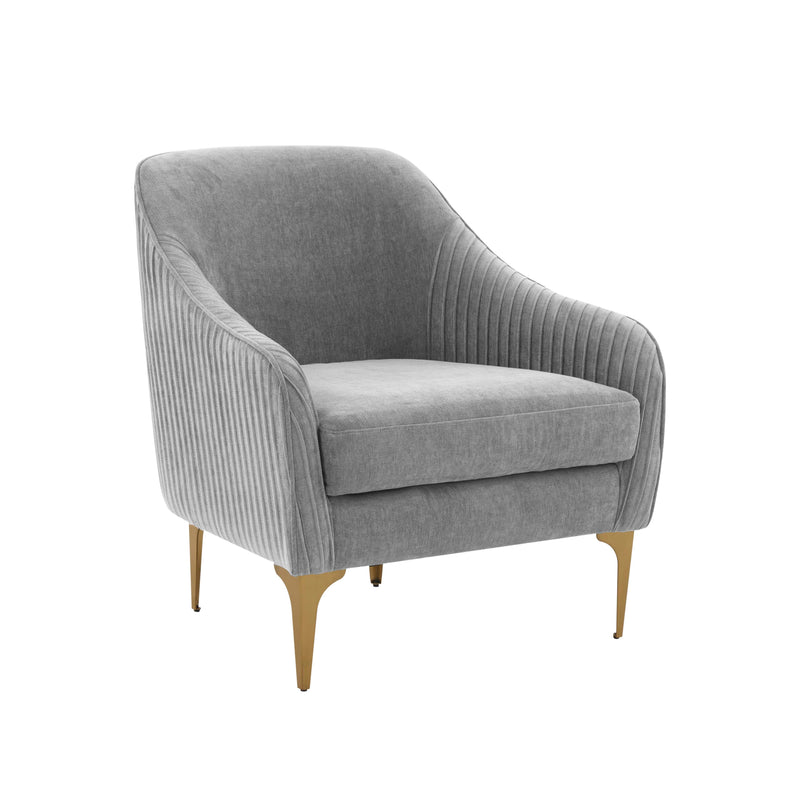 Serena Performance Velvet Accent Chair - Grey