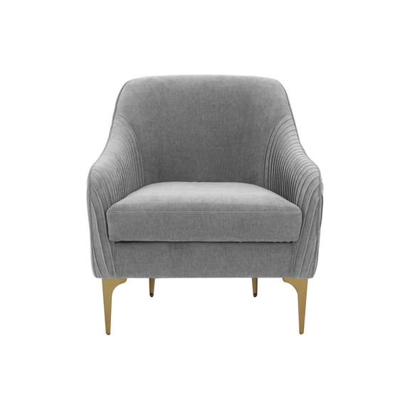 Serena Performance Velvet Accent Chair - Grey