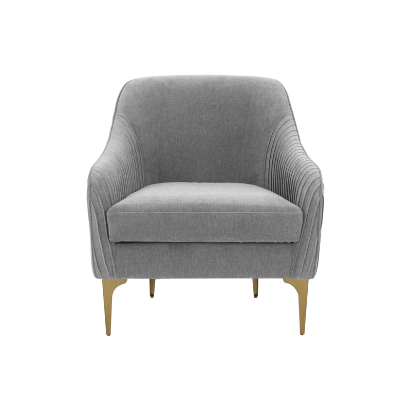 Serena Performance Velvet Accent Chair - Grey