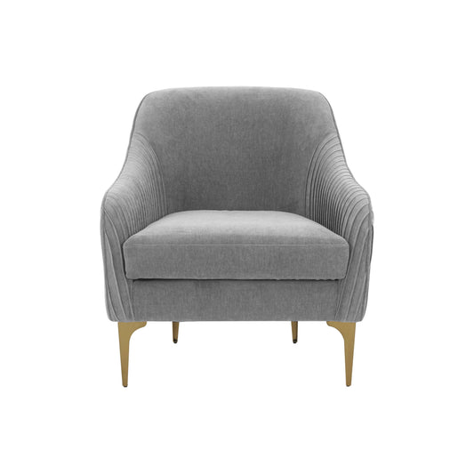 Serena Performance Velvet Accent Chair - Grey