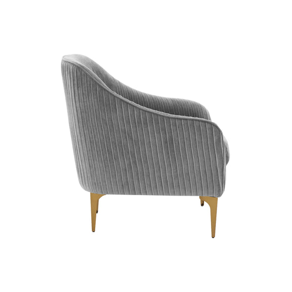 Serena Performance Velvet Accent Chair - Grey
