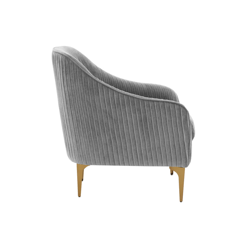 Serena Performance Velvet Accent Chair - Grey
