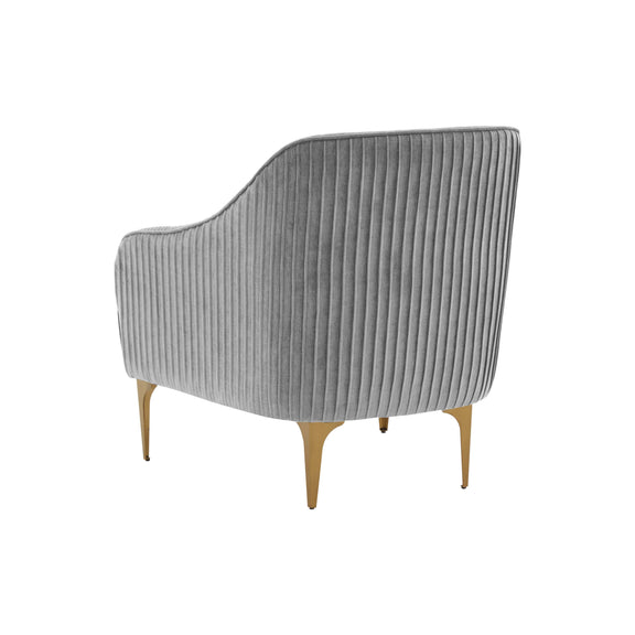 Serena Performance Velvet Accent Chair - Grey