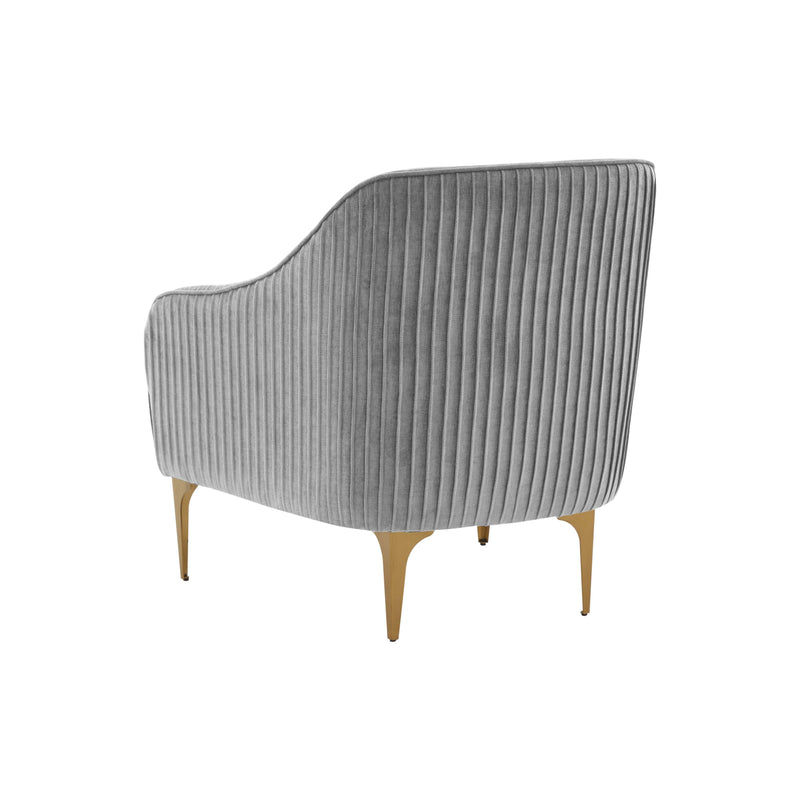 Serena Performance Velvet Accent Chair - Grey