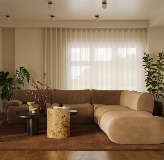 Zenith 5-Piece Performance Velvet Modular Sectional - LAF