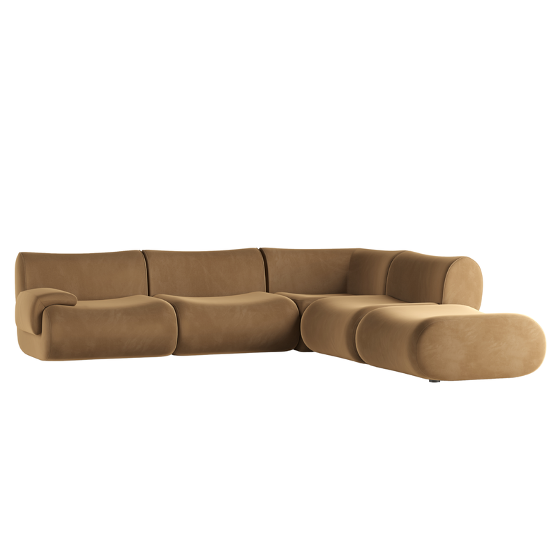 Zenith 5-Piece Performance Velvet Modular Sectional - LAF