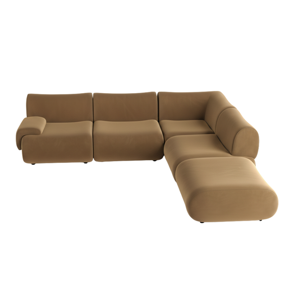 Zenith 5-Piece Performance Velvet Modular Sectional - LAF