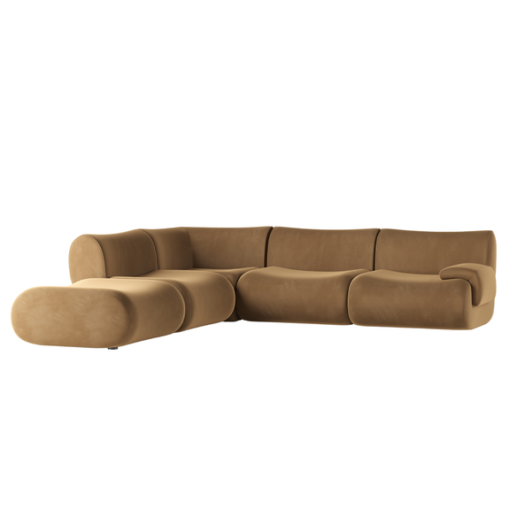 Zenith 5-Piece Performance Velvet Modular Sectional - RAF