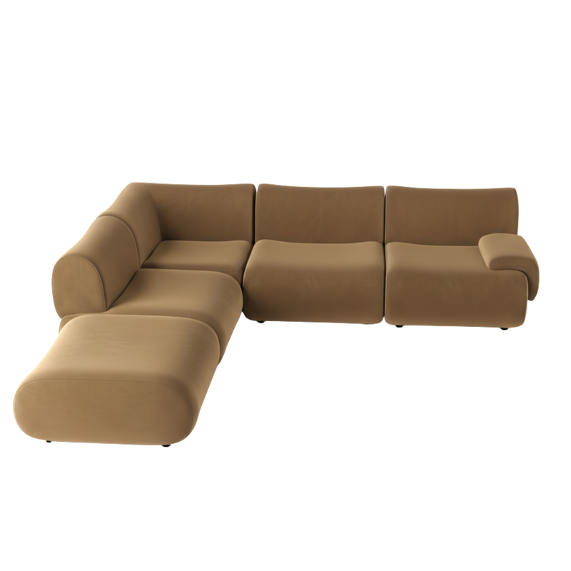 Zenith 5-Piece Performance Velvet Modular Sectional - RAF