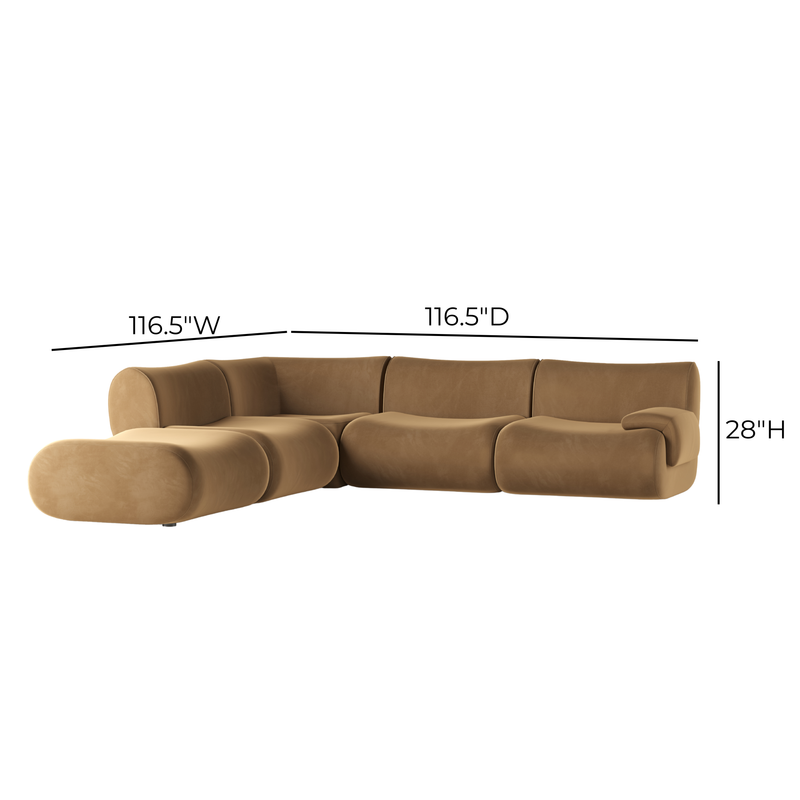 Zenith 5-Piece Performance Velvet Modular Sectional - RAF