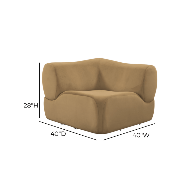 Zenith Latte Brown Performance Velvet Corner Wedge