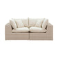 Cali Natural Performance Fabric &amp; Natural Wicker Modular Outdoor Loveseat
