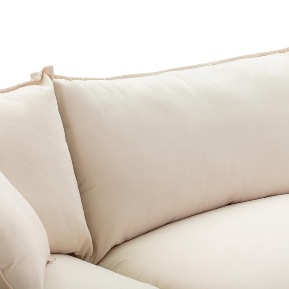 Cali Natural Performance Fabric &amp; Natural Wicker Modular Outdoor Loveseat