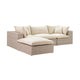 Cali Natural Performance Fabric &amp; Natural Wicker Modular Outdoor Sectional