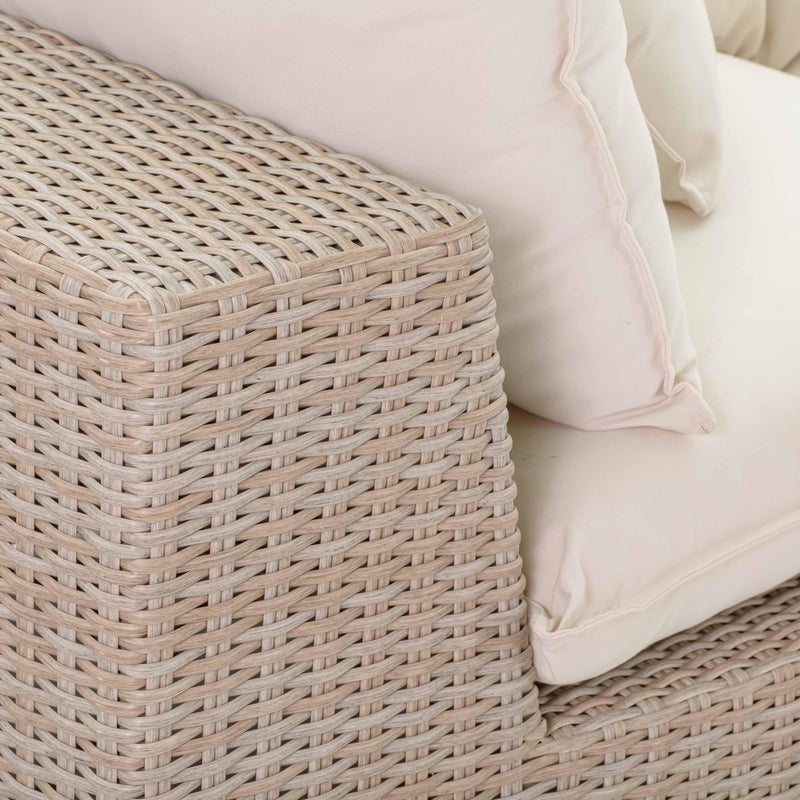 Cali Natural Performance Fabric &amp; Natural Wicker Modular Outdoor Sectional
