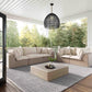 Cali Natural Performance Fabric &amp; Natural Wicker Modular Outdoor Sofa