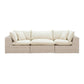 Cali Natural Performance Fabric &amp; Natural Wicker Modular Outdoor Sofa
