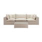 Cali Natural Performance Fabric &amp; Natural Wicker Modular Outdoor Sofa