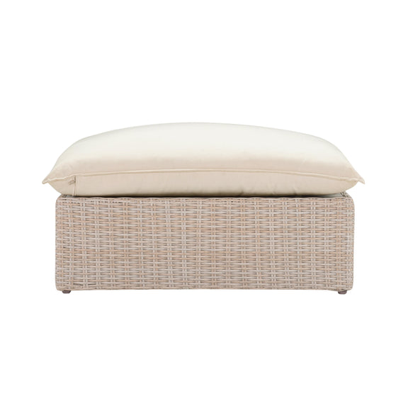 Cali 39" Natural Wicker Outdoor Ottoman / Coffee Table