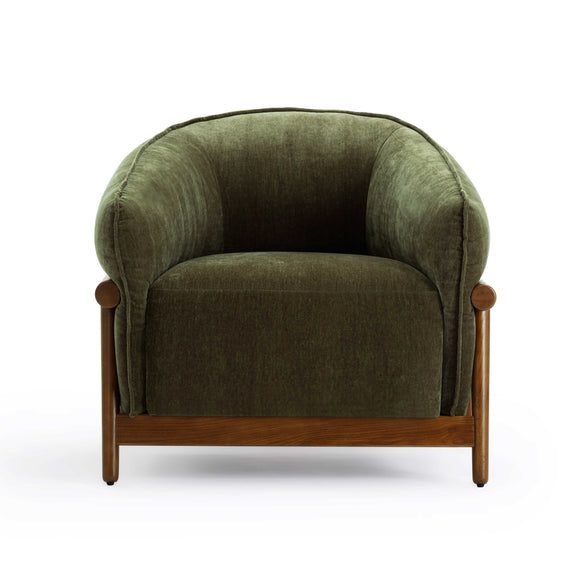 Piedmont Upcycled Contract-Grade Chenille Accent Chair - Green
