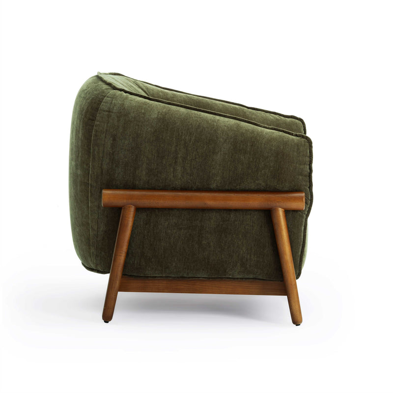 Piedmont Upcycled Contract-Grade Chenille Accent Chair - Green