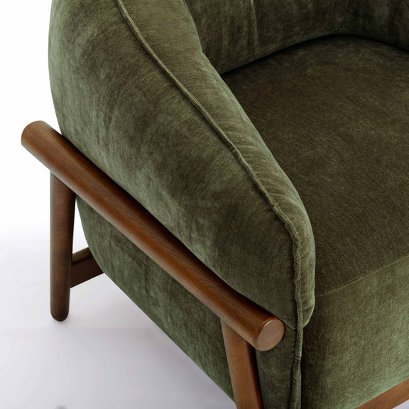 Piedmont Upcycled Contract-Grade Chenille Accent Chair - Green