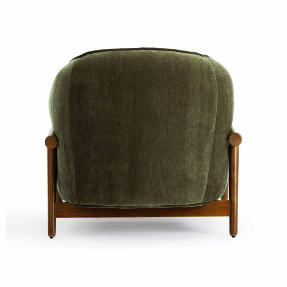 Piedmont Upcycled Contract-Grade Chenille Accent Chair - Green