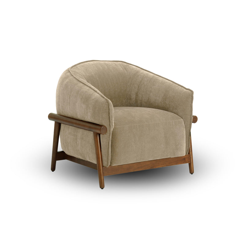 Piedmont Upcycled Contract-Grade Chenille Accent Chair - Taupe