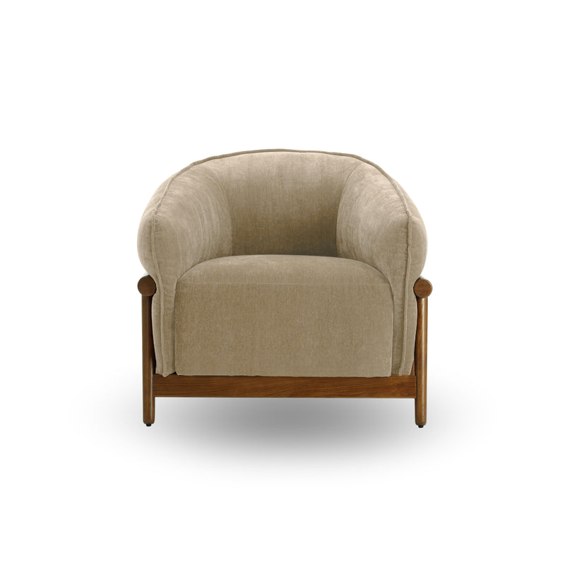 Piedmont Upcycled Contract-Grade Chenille Accent Chair - Taupe