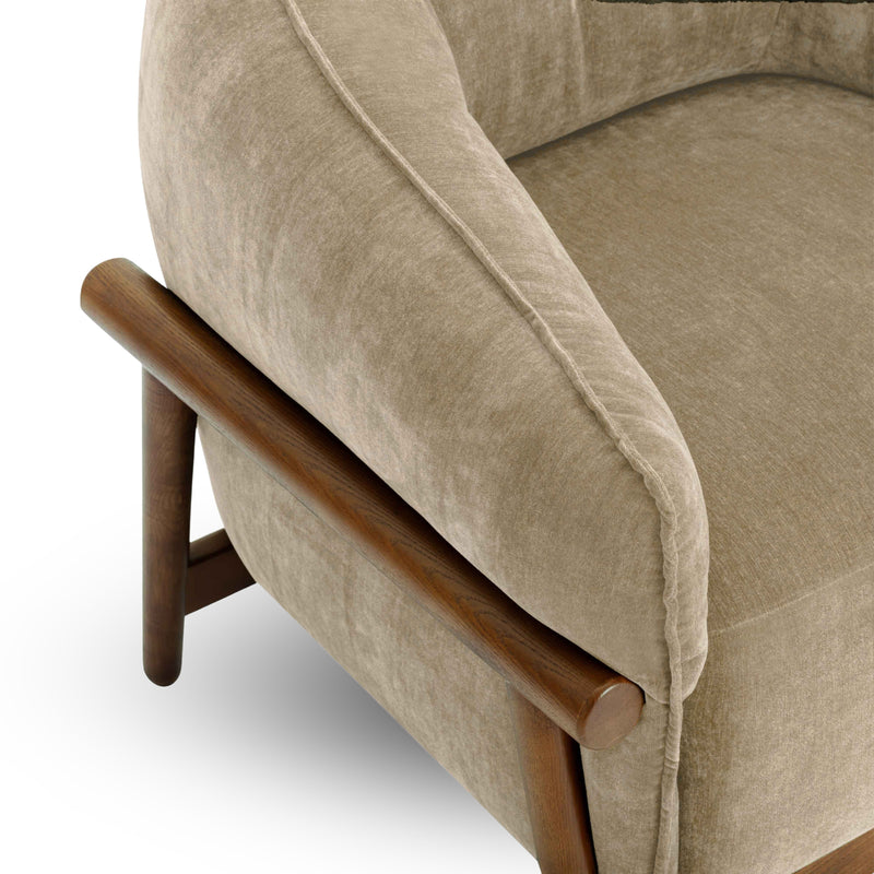 Piedmont Upcycled Contract-Grade Chenille Accent Chair - Taupe