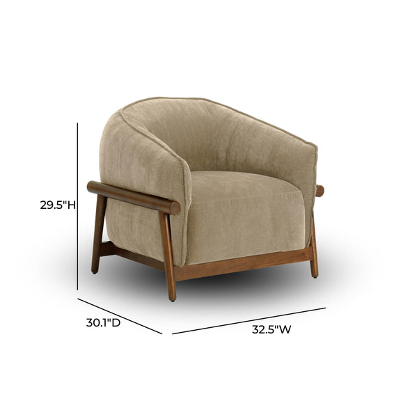 Piedmont Upcycled Contract-Grade Chenille Accent Chair - Taupe