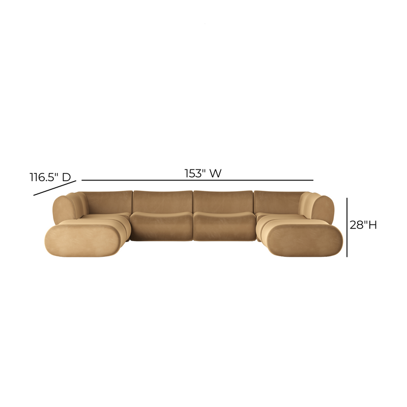 Zenith 8-Piece Latte Brown Performance Velvet Modular U-Sectional