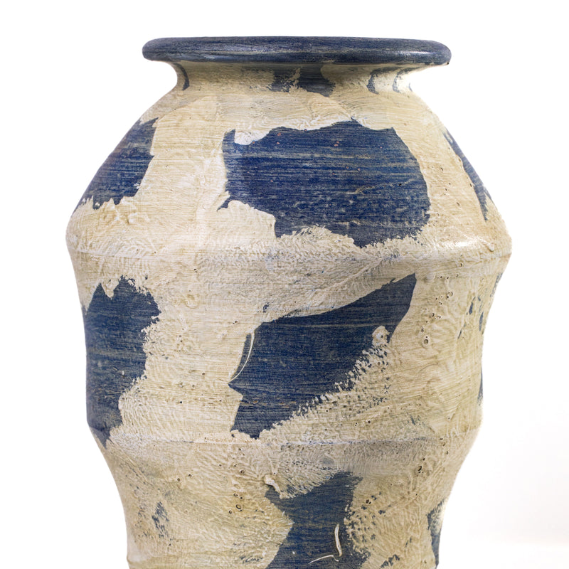 Visha Cream and Blue Terracotta Decorative Vase