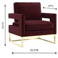 Avery Maroon Velvet Chair With Polished Gold Base