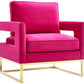 Avery Pink Velvet Chair With Polished Gold Base
