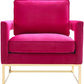 Avery Pink Velvet Chair With Polished Gold Base