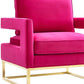Avery Pink Velvet Chair With Polished Gold Base