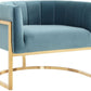 Magnolia Sea Blue Chair with Gold Base