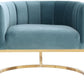 Magnolia Sea Blue Chair with Gold Base